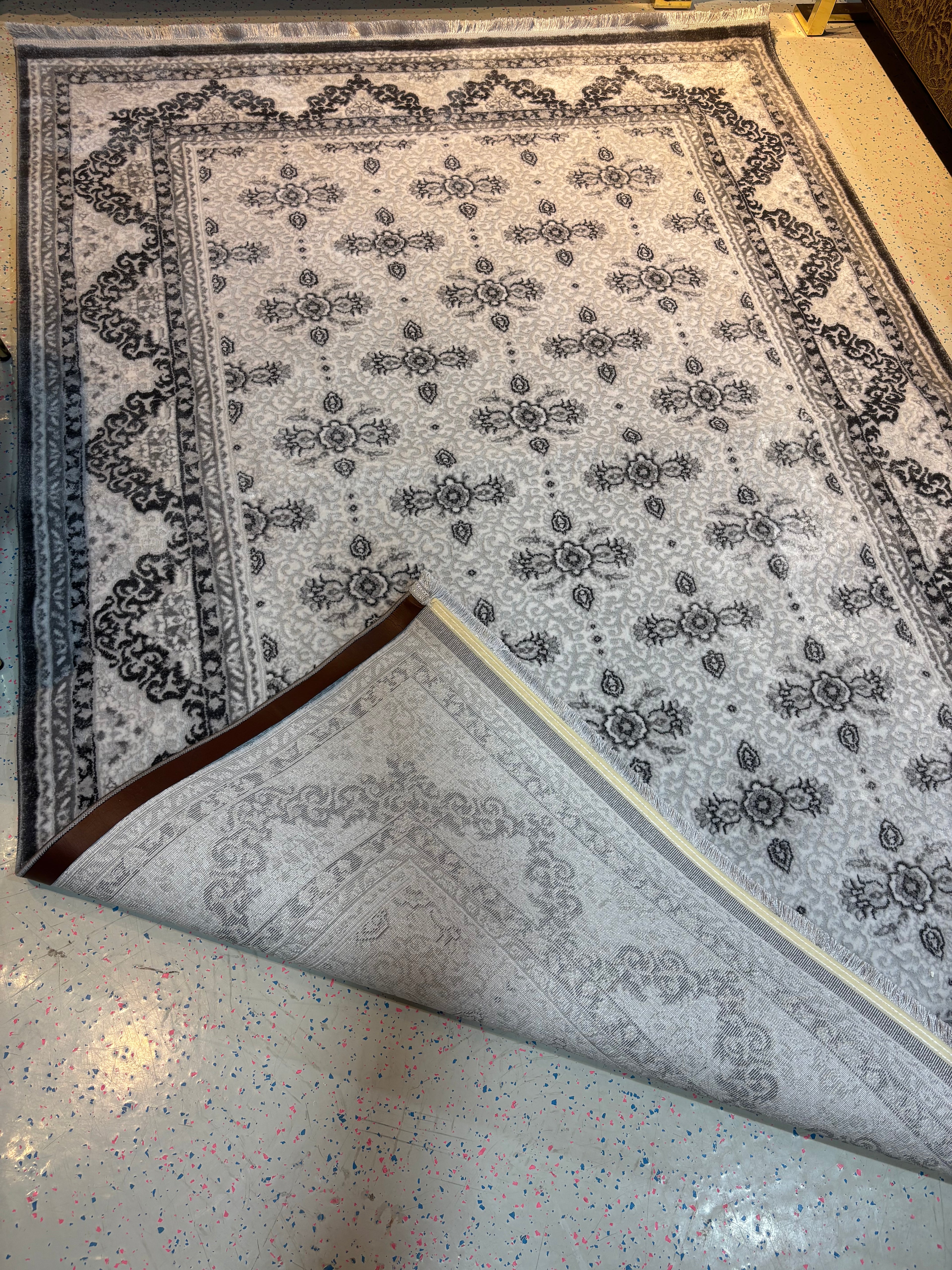 Grey Petal™ Turkish Rug